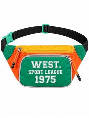 Zara Unisex West. Sport League 1975 Graphic Fanny Pack Belt Bag -Casual Travel